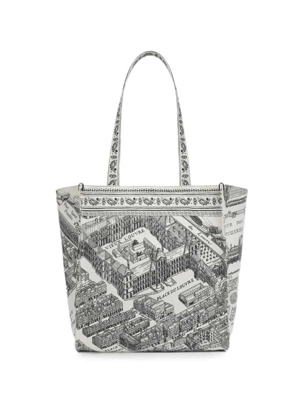 Inoui Editions sac à main Louvre à imprimé graphique - Blanc