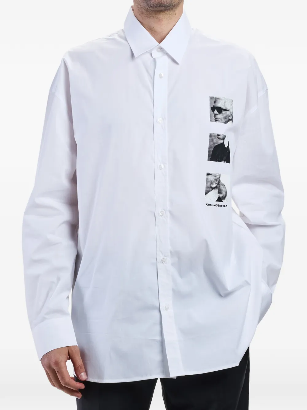 Karl Lagerfeld Overhemd met grafische print Wit