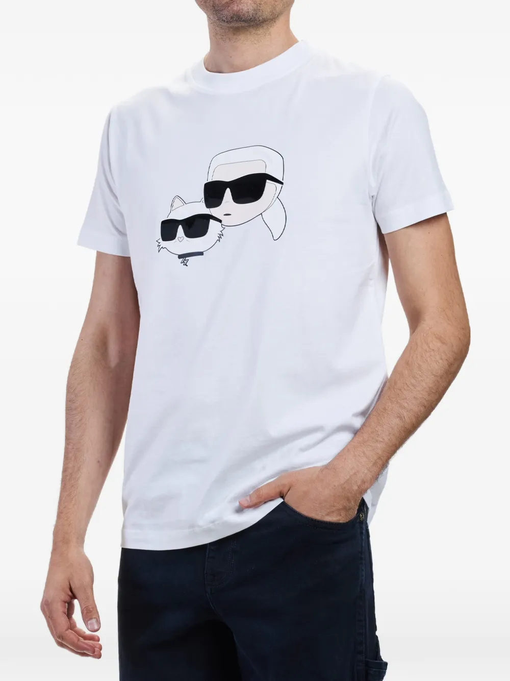 Karl Lagerfeld T-shirt met print Wit