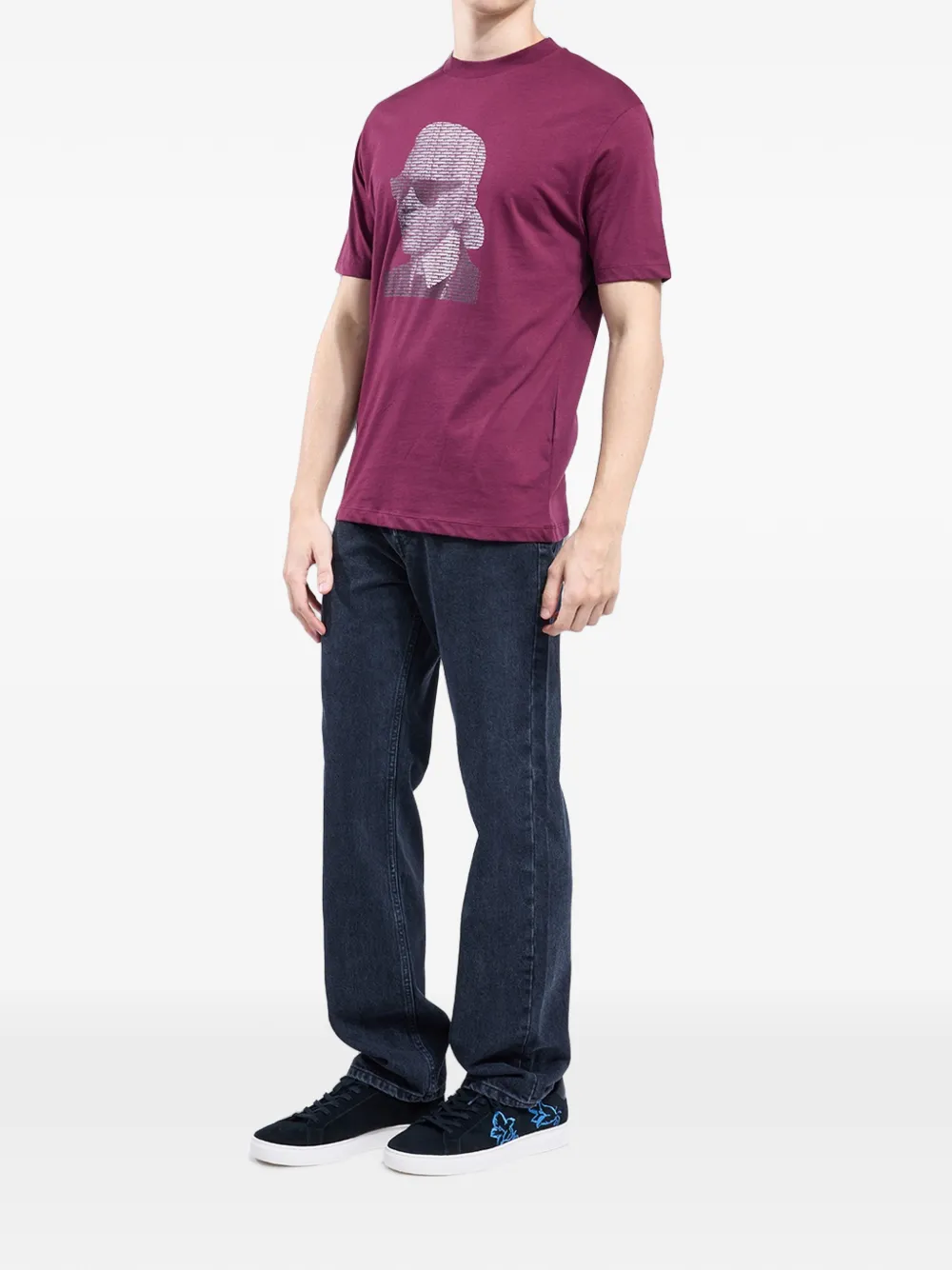 Karl Lagerfeld Katoenen T-shirt met logoprint Paars
