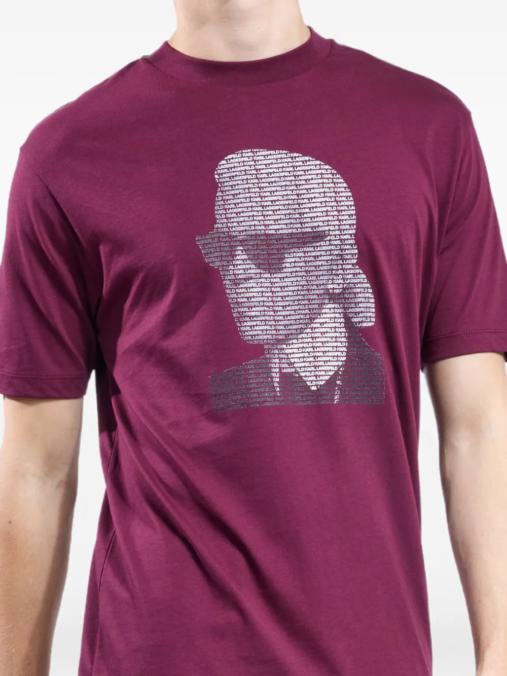 Karl Lagerfeld Katoenen T-shirt met logoprint Paars