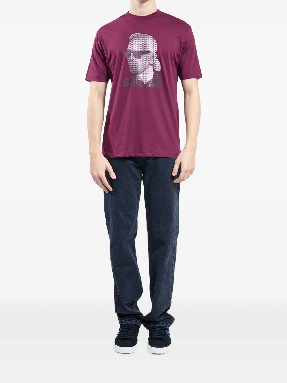 Karl Lagerfeld Katoenen T-shirt met logoprint Paars