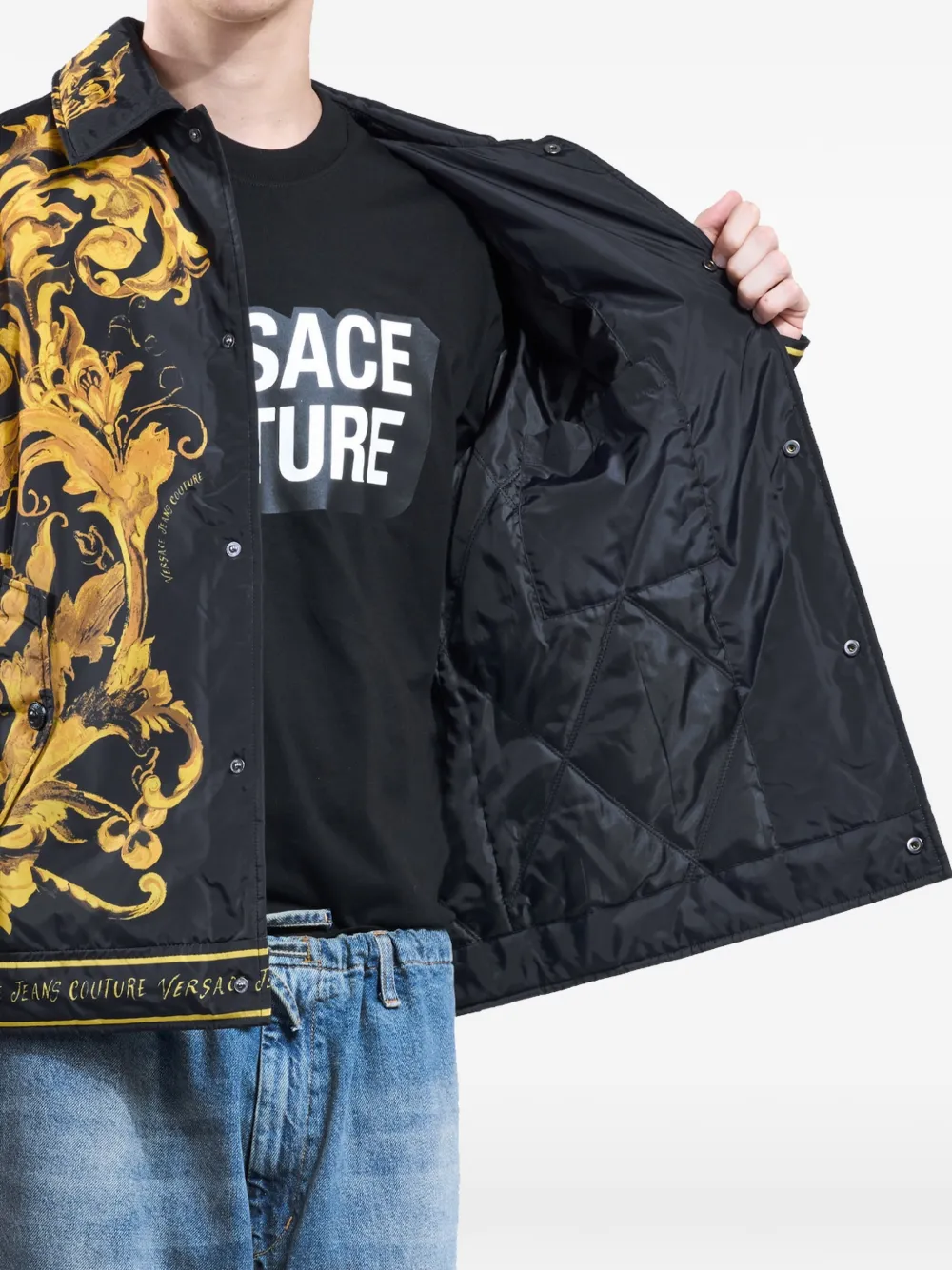 Versace Jeans Couture Jack met print Zwart