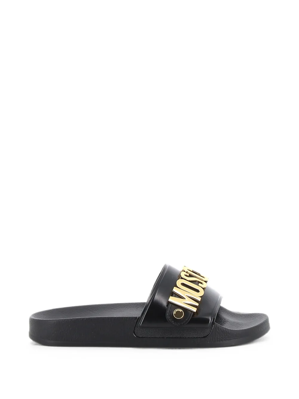 Moschino claquettes à logo imprimé - Noir Moschino claquettes à logo imprimé - Noir