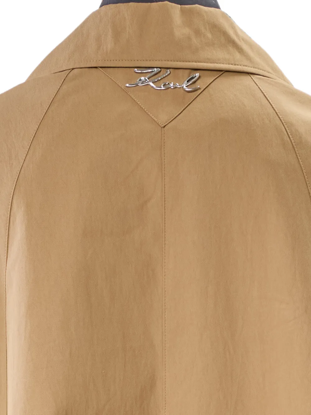 Karl Lagerfeld Karl Signature cape met dubbele rij knopen Beige