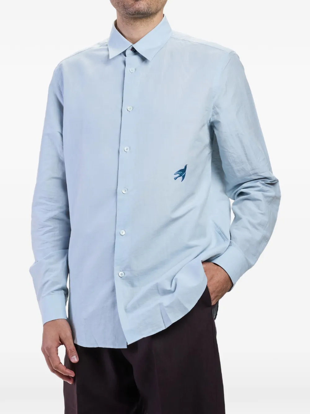 Paul Smith Overhemd met borduurwerk Blauw