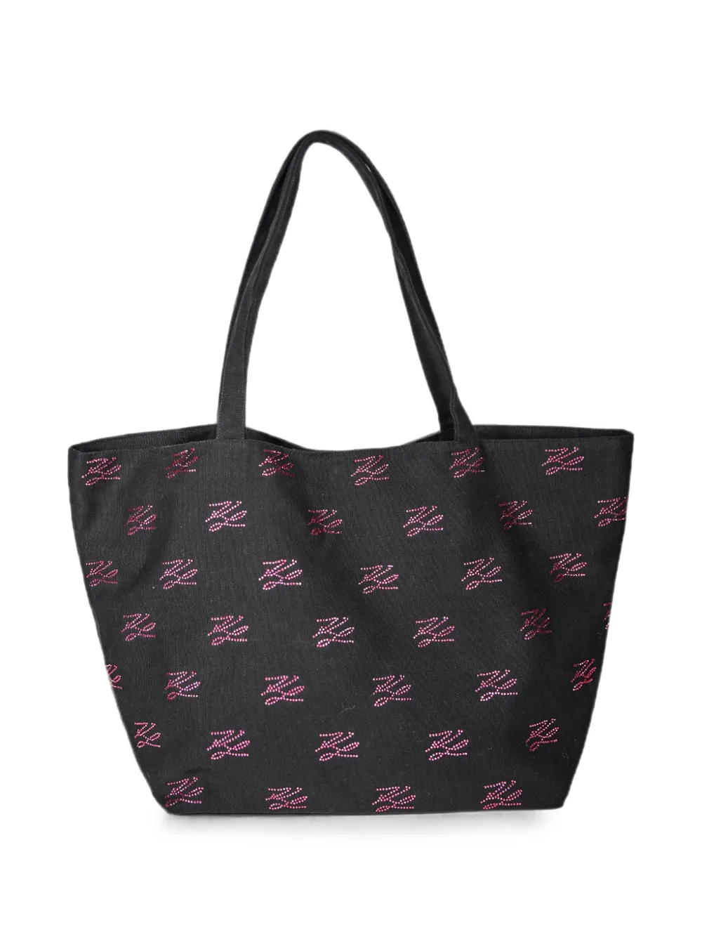 Karl Lagerfeld Karl Autograph shopper verfraaid met stras Zwart