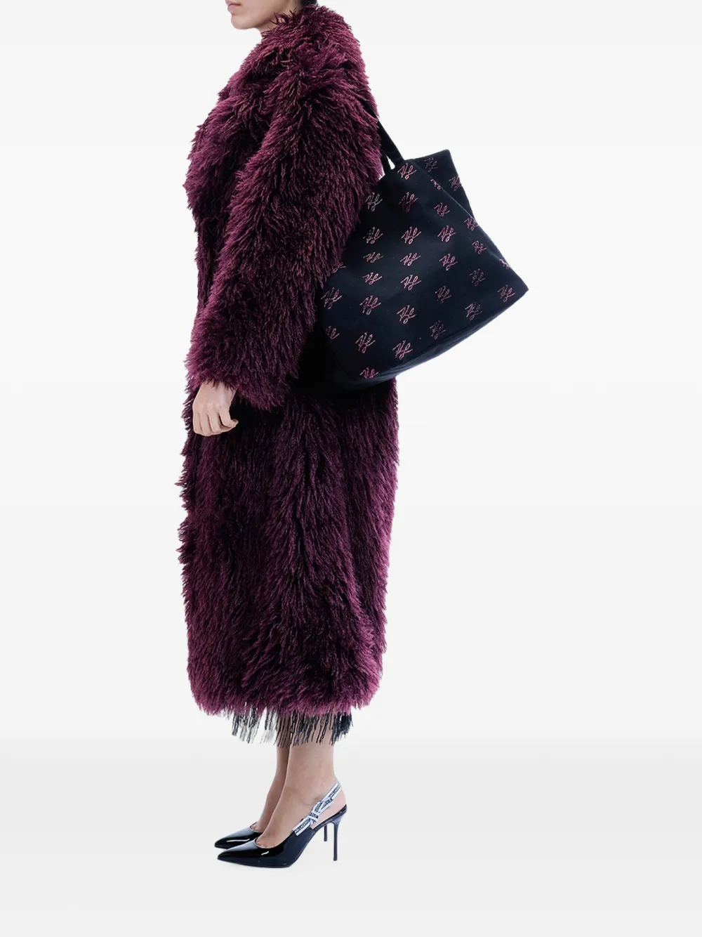 Karl Lagerfeld Karl Autograph shopper verfraaid met stras Zwart
