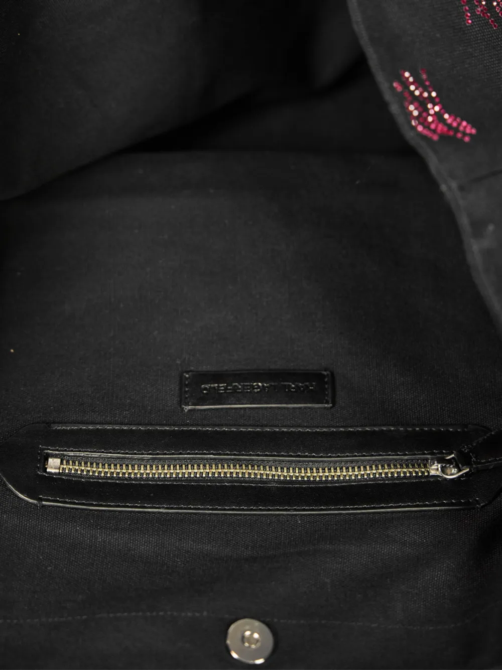 Karl Lagerfeld Karl Autograph shopper verfraaid met stras Zwart