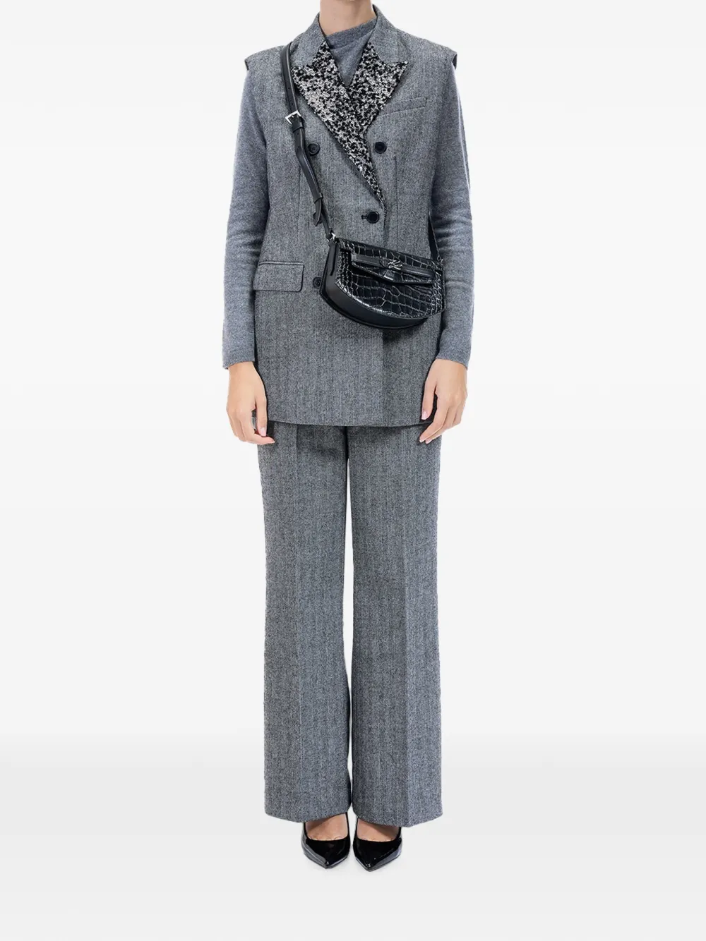 Karl Lagerfeld K Studio Autograph crossbodytas met krokodillen-reliëf Zwart