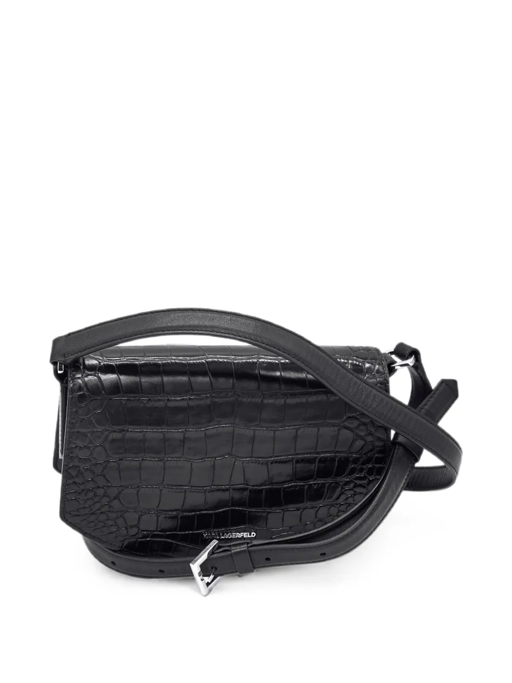 Karl Lagerfeld K Studio Autograph crossbodytas met krokodillen-reliëf Zwart