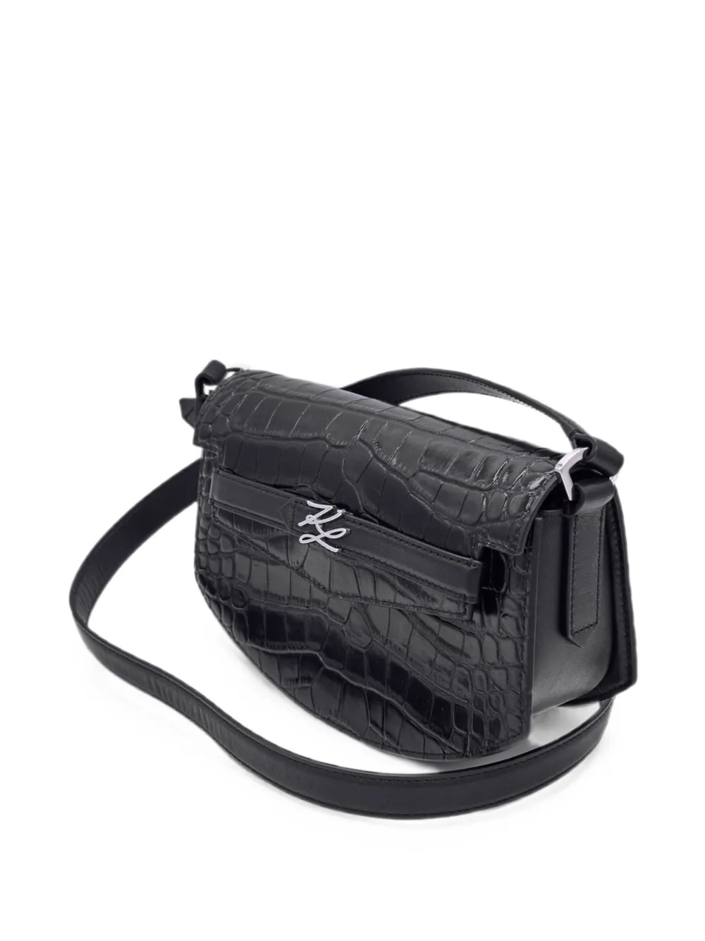 Karl Lagerfeld K Studio Autograph crossbodytas met krokodillen-reliëf Zwart