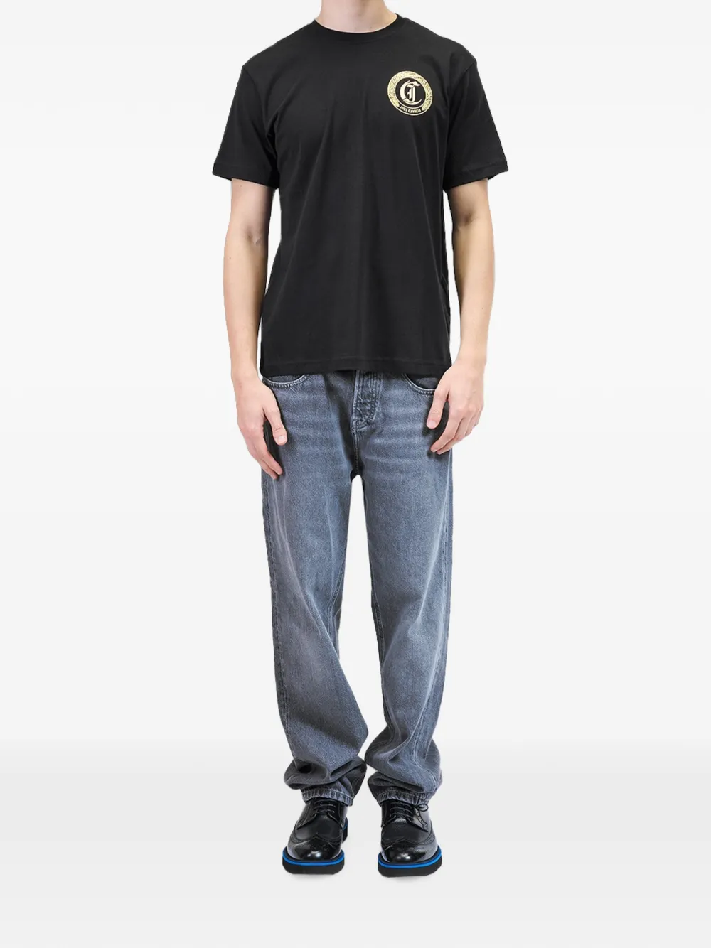 Just Cavalli Katoenen T-shirt met logoprint Zwart