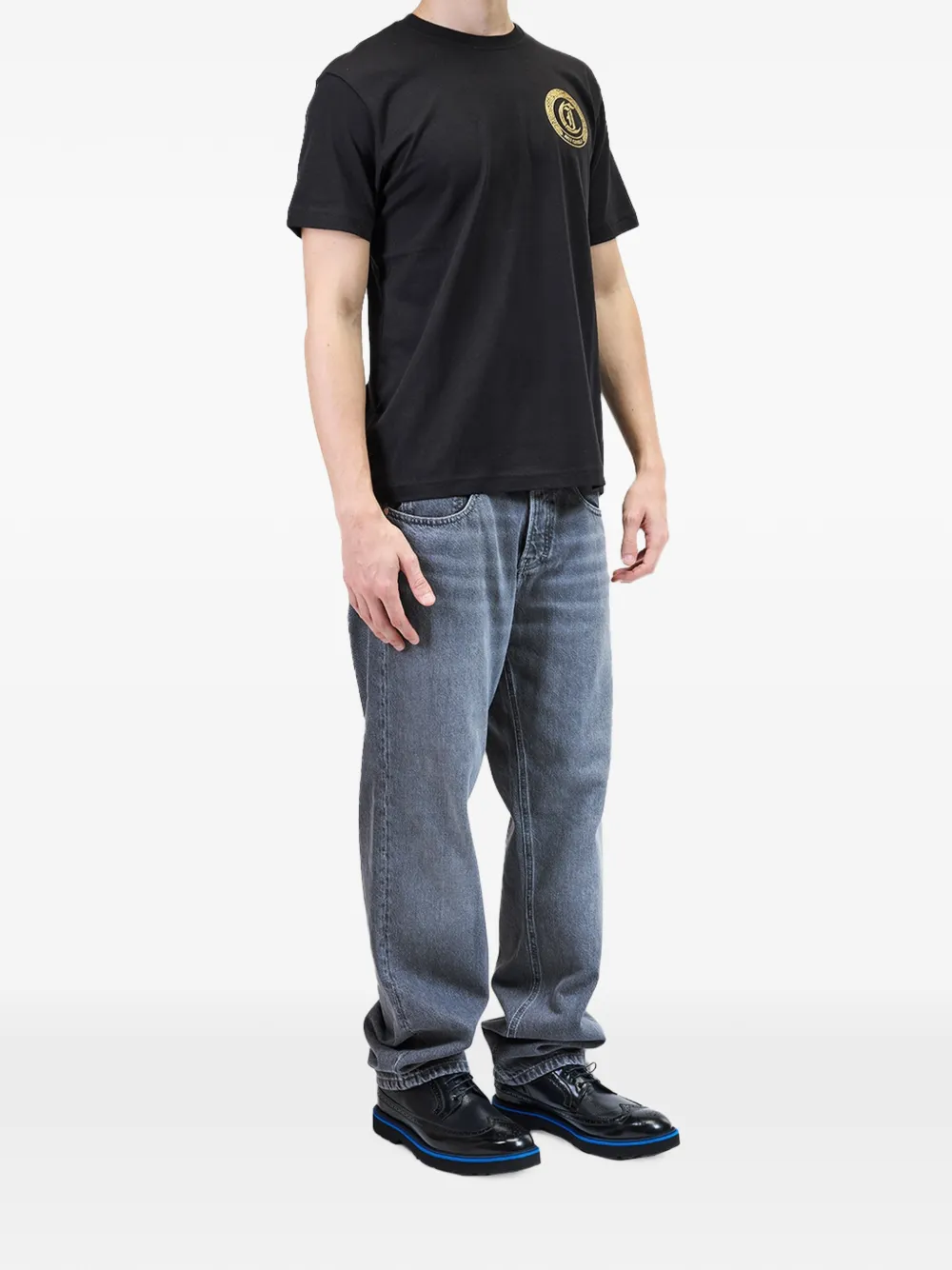Just Cavalli Katoenen T-shirt met logoprint Zwart