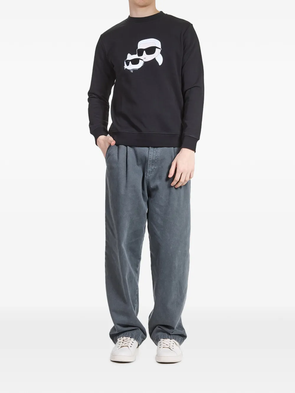 Karl Lagerfeld Karl & Choupette NFT sweater Zwart