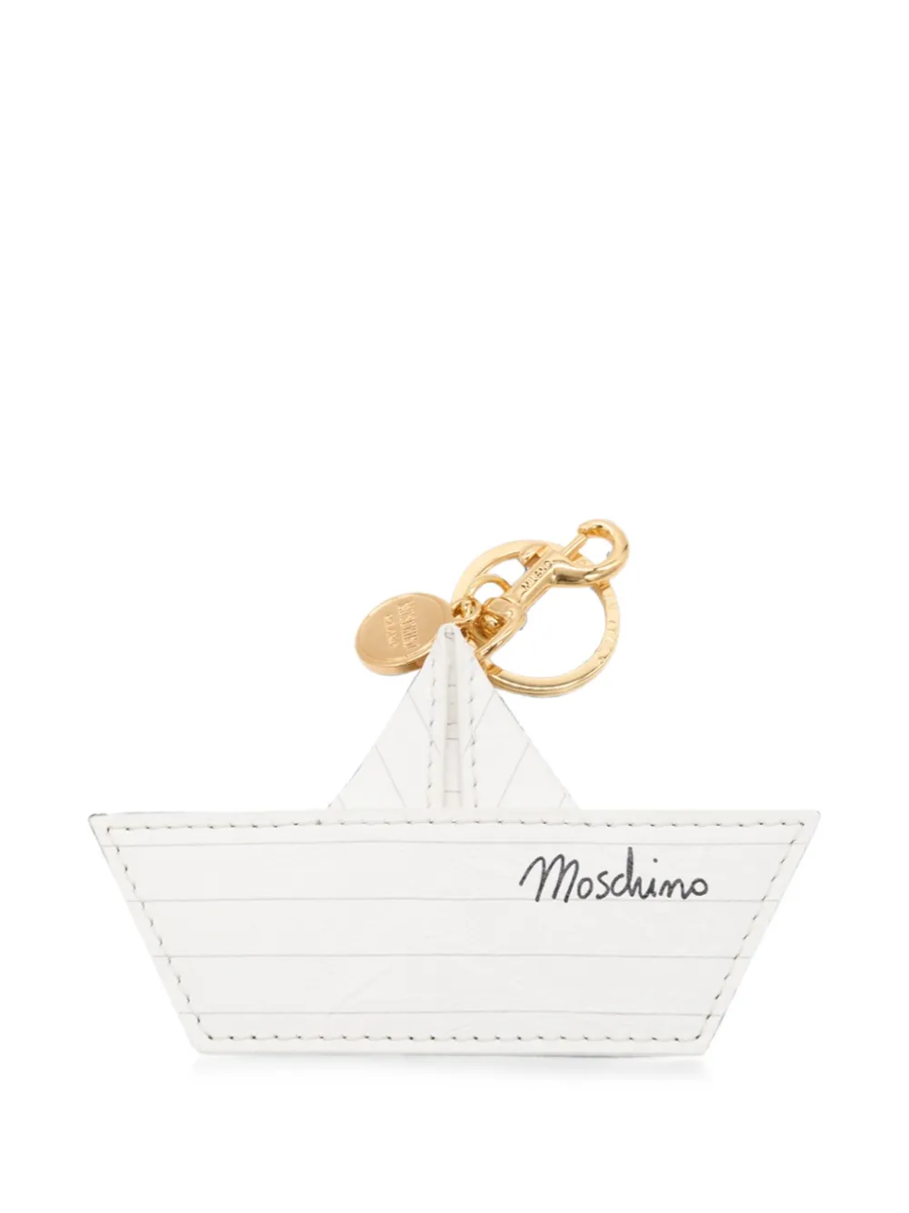 Moschino Sleutelhanger met origami-boot Wit