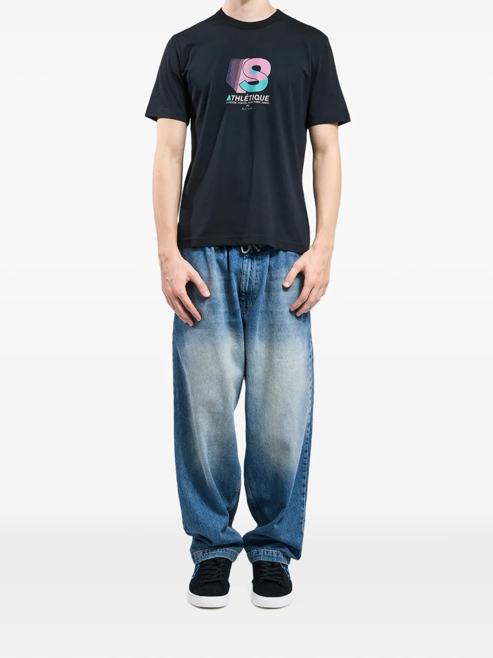 PS Paul Smith Athlétique T-shirt met logoprint Zwart