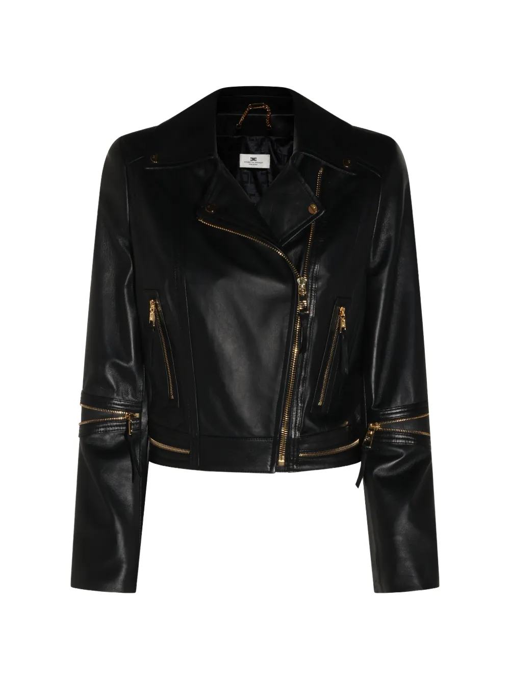Elisabetta Franchi zip-detail leather jacket - Nero