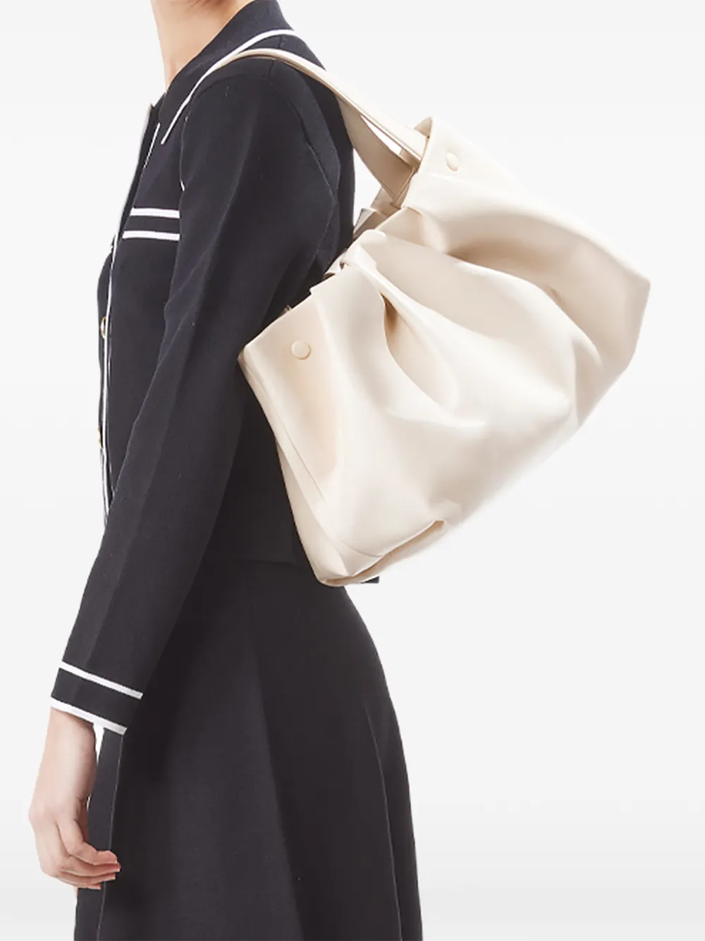 Themoirè Athena Ruched Shoulder Bag In Pink