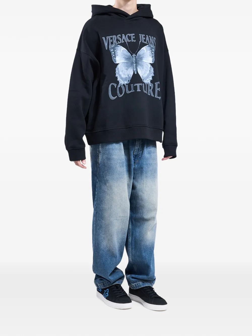 Versace Jeans Couture Cabinet De Curiosité hoodie met vlinderprint Zwart