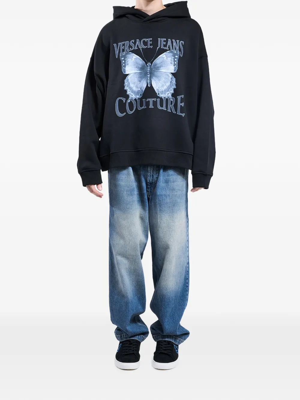 Versace Jeans Couture Cabinet De Curiosité hoodie met vlinderprint Zwart