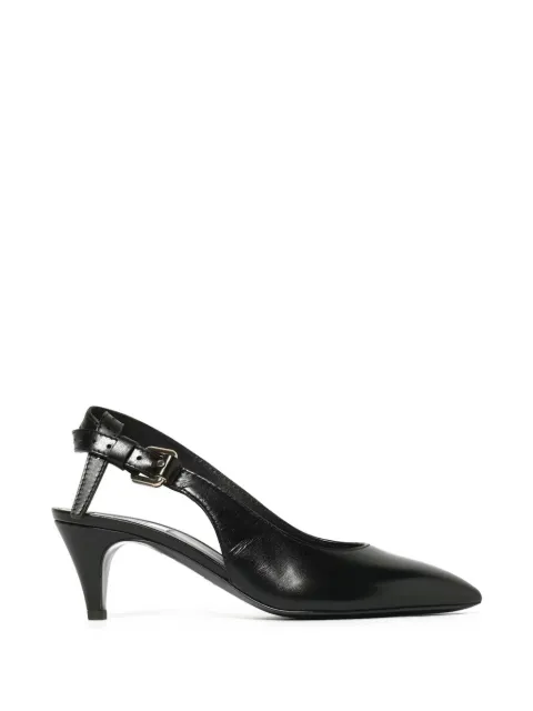 Moschino Tie Me leather slingback pumps