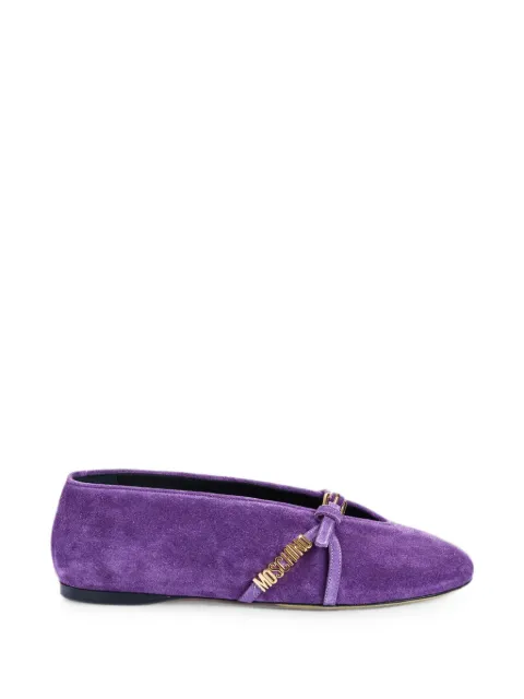 Moschino flats de gamuza con hebilla del logo