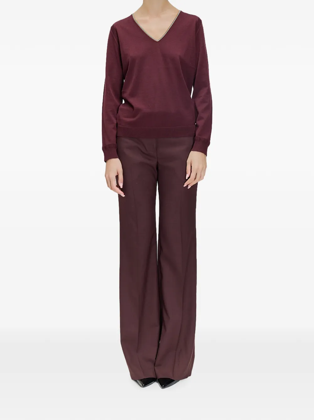 Paul Smith Trui met V-hals en kenmerkende streep Rood