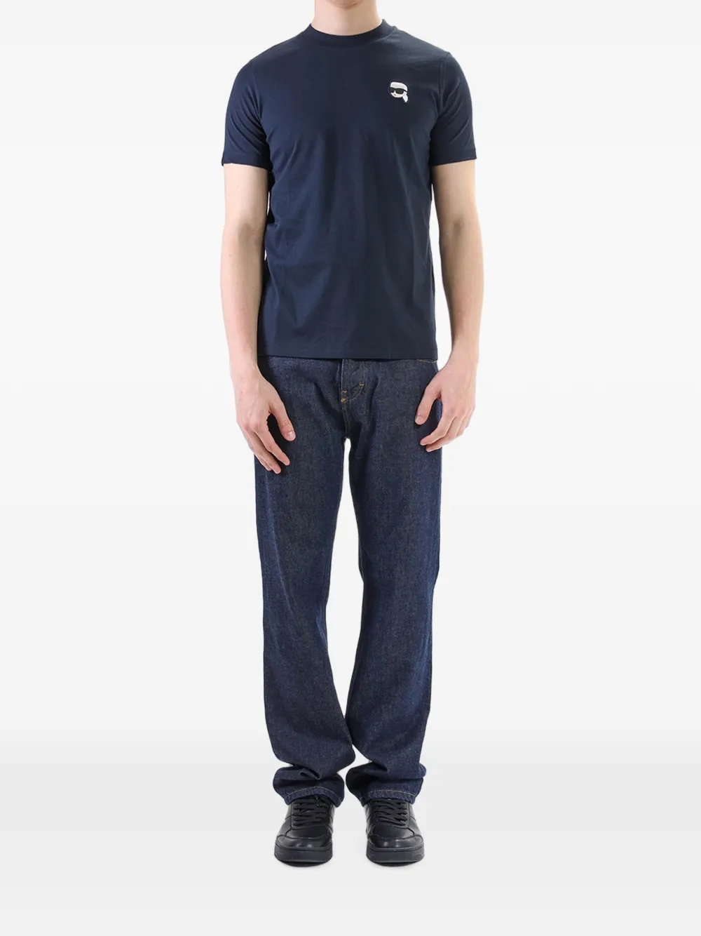Karl Lagerfeld T-shirt met Ikon-patch Blauw