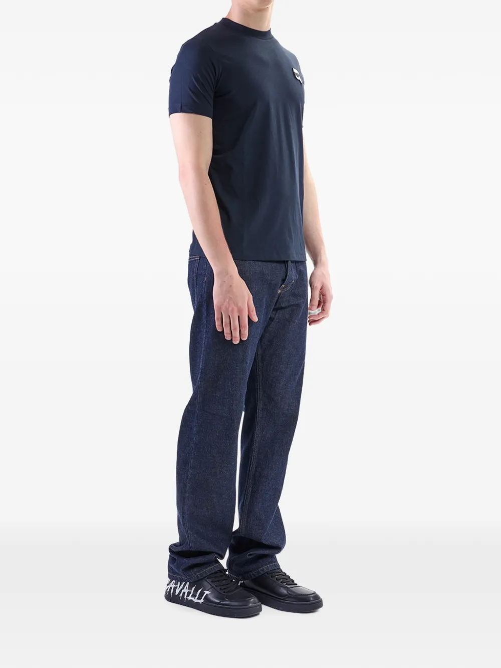 Karl Lagerfeld T-shirt met Ikon-patch Blauw