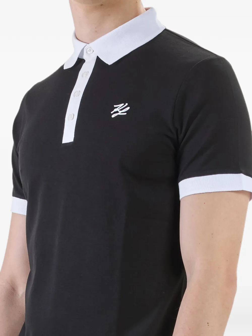 Karl Lagerfeld Karl Autograph poloshirt met borduurwerk Zwart