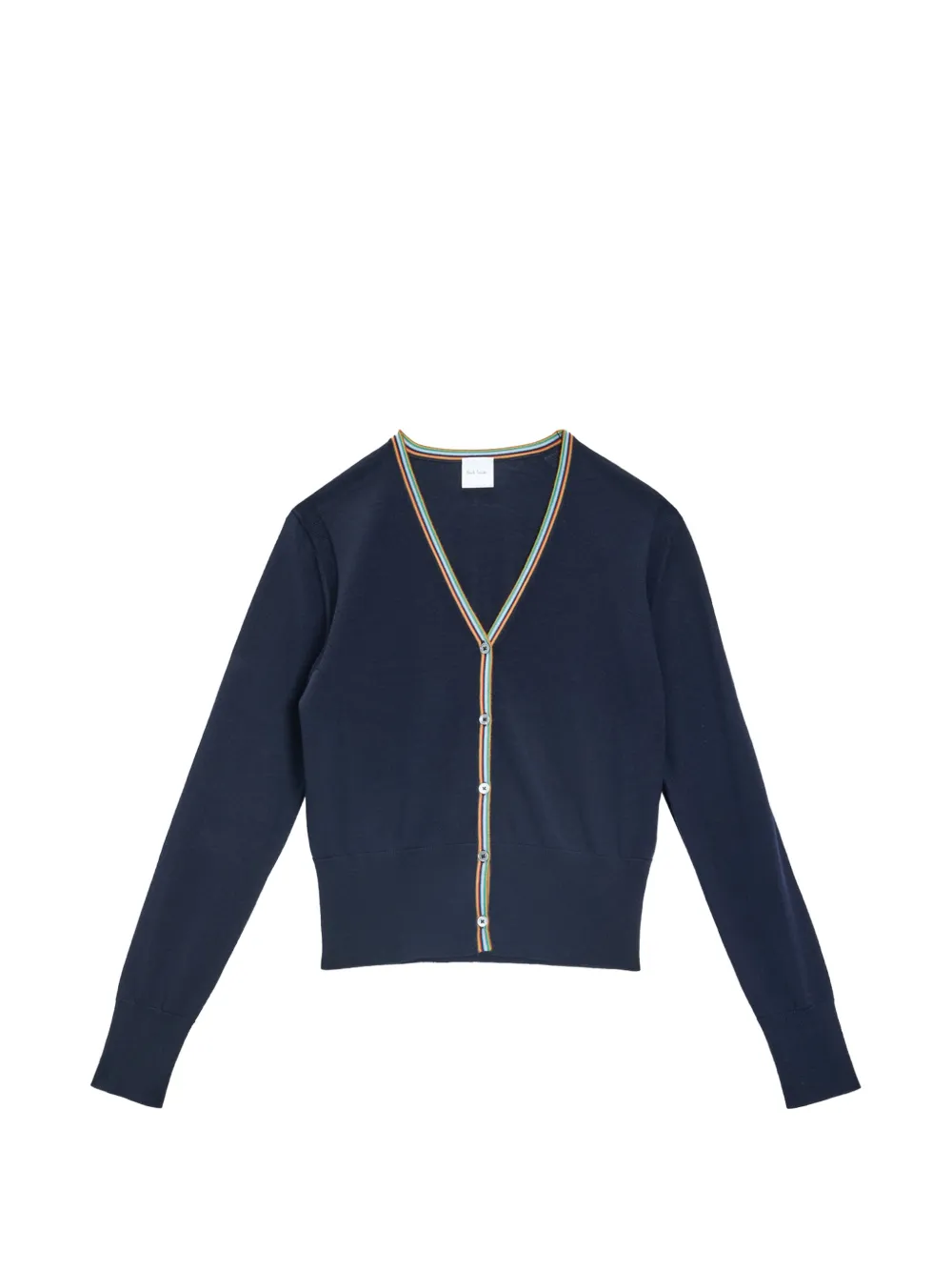 Paul Smith Signature Stripe Merino Wool Cardigan In Blue