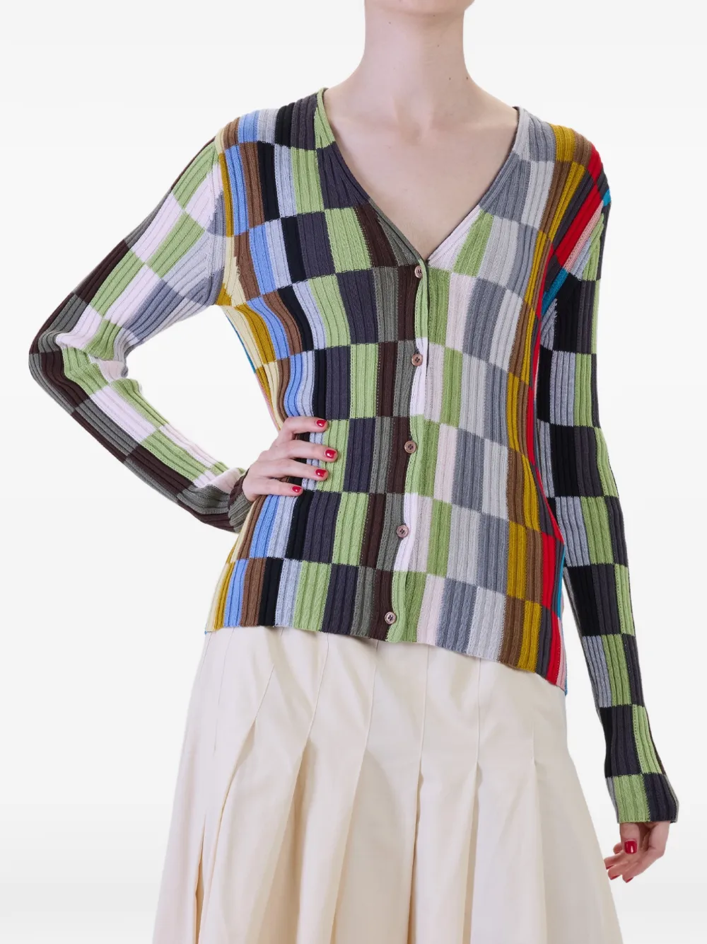 Paul Smith Gestreept ribgebreid vest Groen