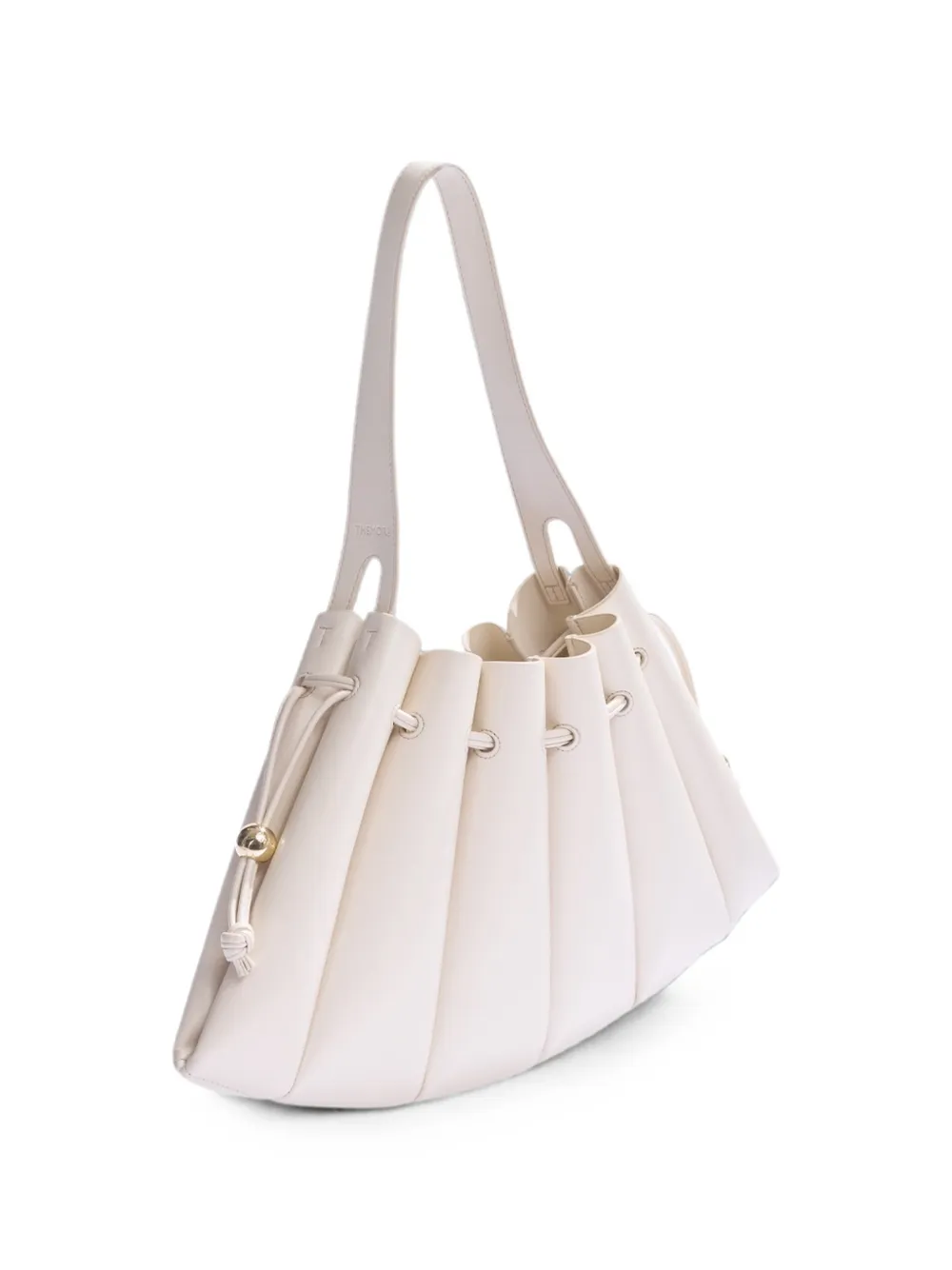 Themoirè Calipso geplooide schoudertas Beige