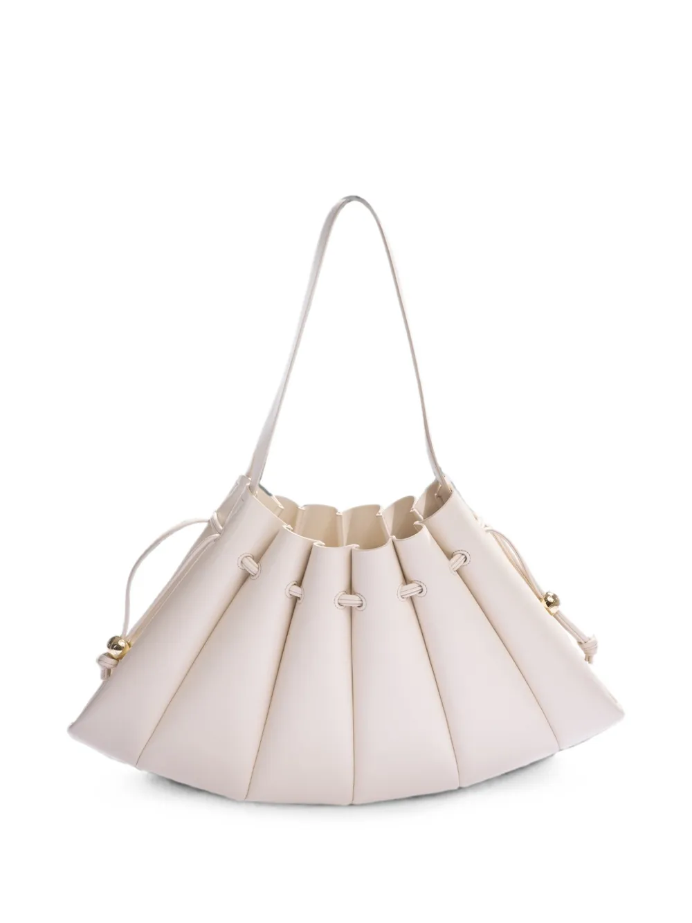 Themoirè Calipso geplooide schoudertas Beige