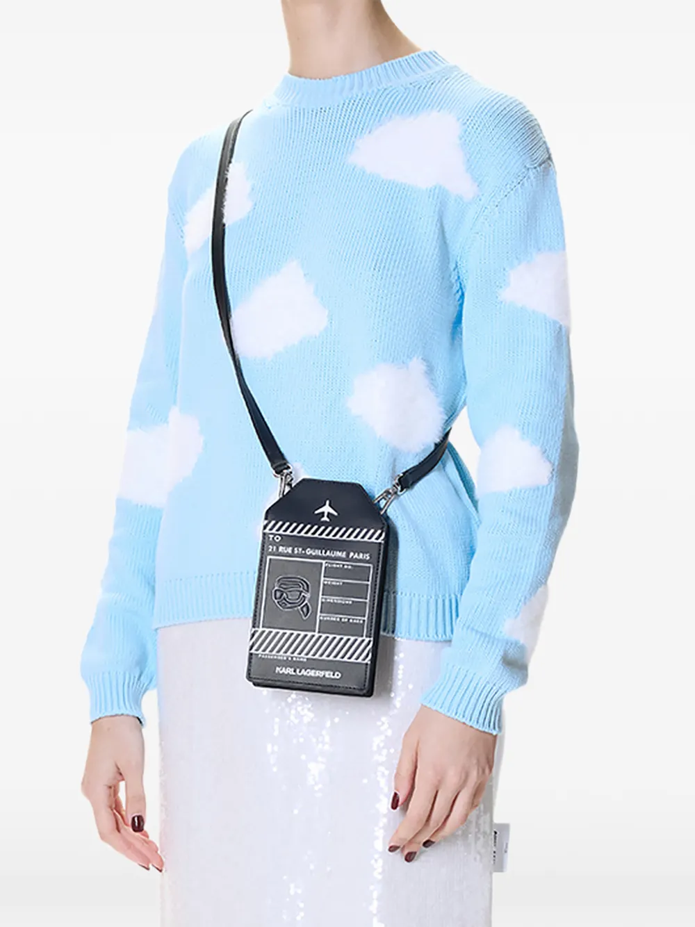 Karl Lagerfeld Ikon Luggage Tag crossbodytas Zwart