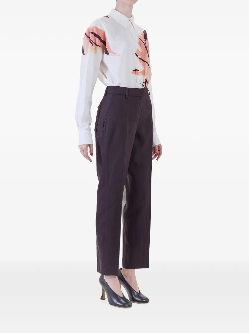Paul Smith Linnen pantalon met plooien Paars