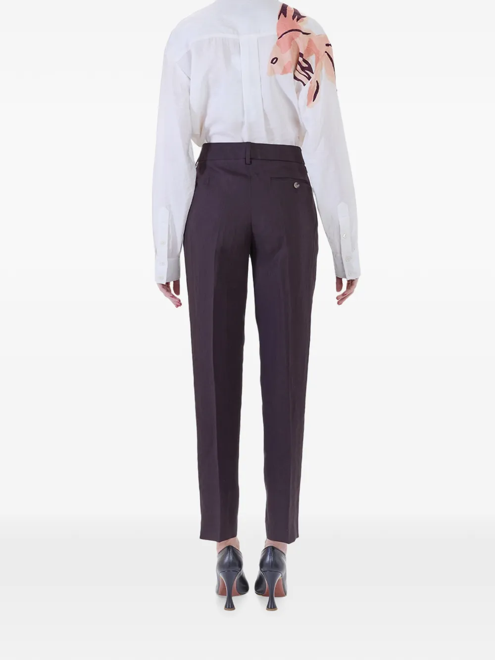 Paul Smith Linnen pantalon met plooien Paars