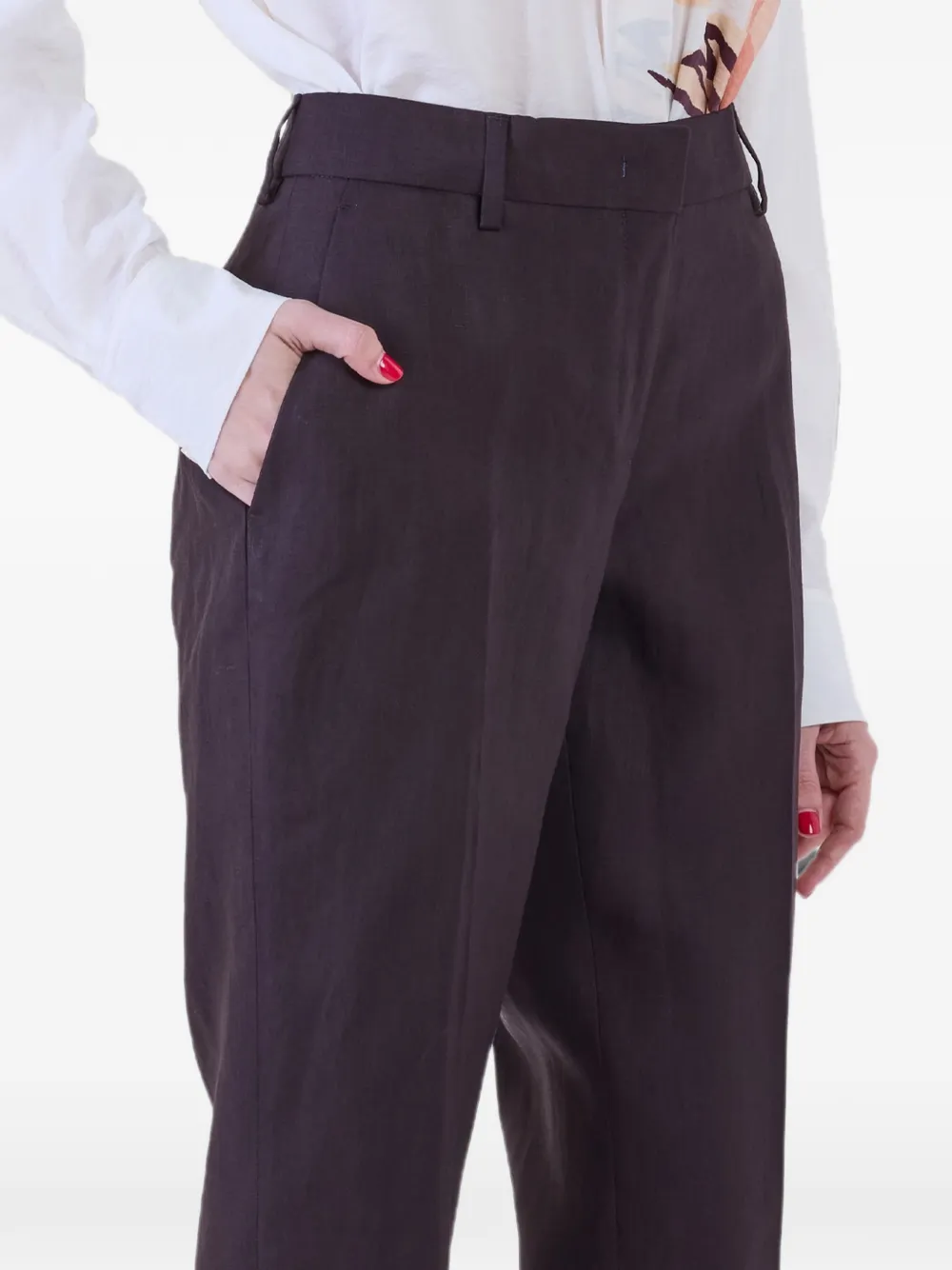 Paul Smith Linnen pantalon met plooien Paars
