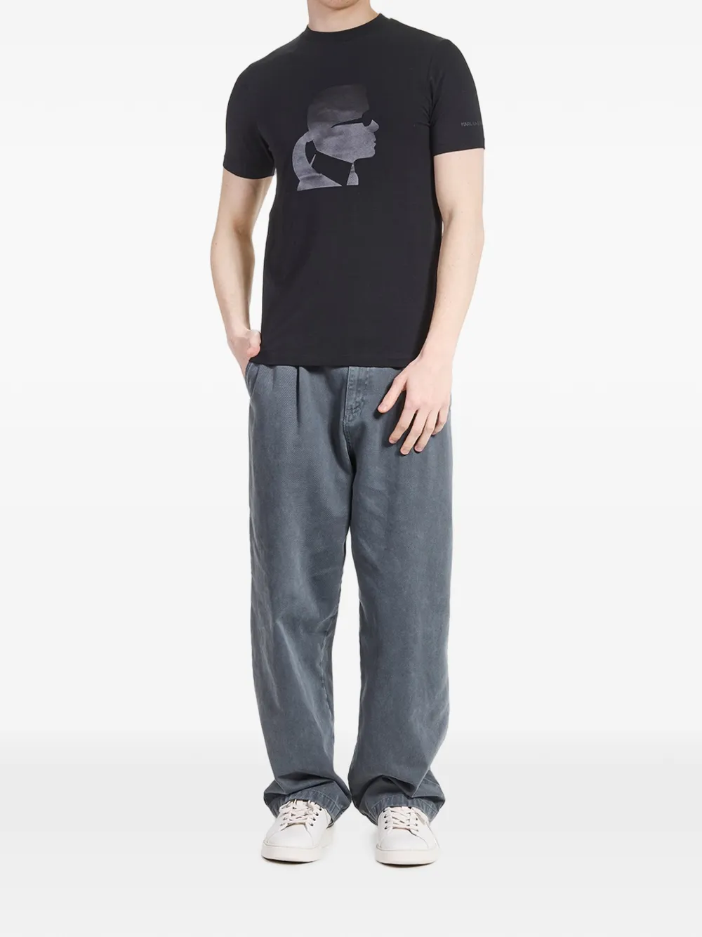 Karl Lagerfeld T-shirt met Kameo-print Zwart