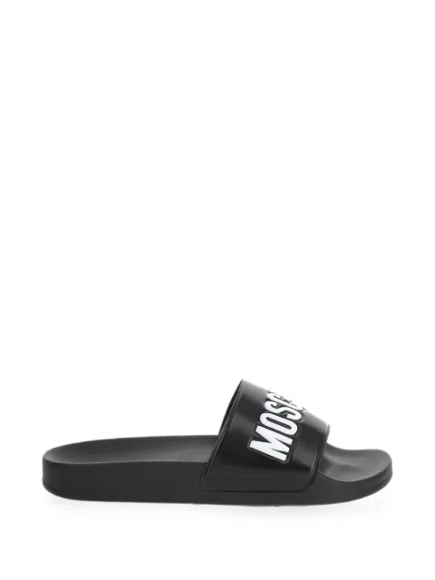 Moschino logo-embossed pool slides