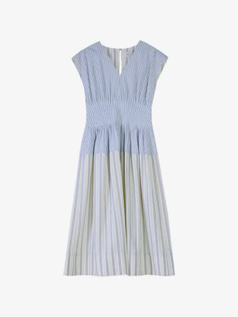 Paul Smith stripe-pattern gathered-waist midi dress