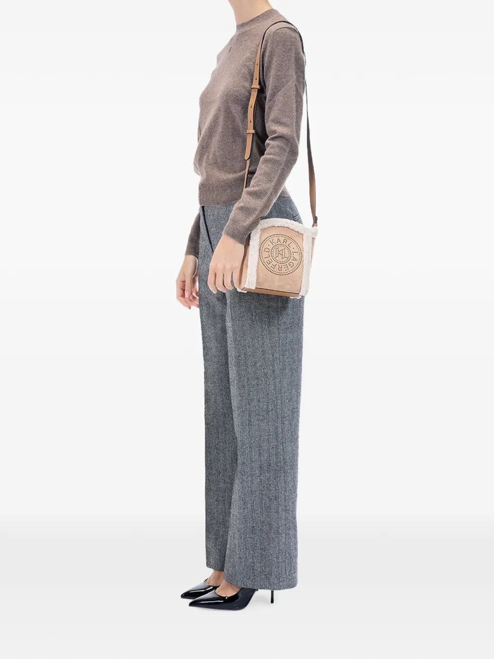 Karl Lagerfeld K Circle lammy schoudertas Bruin