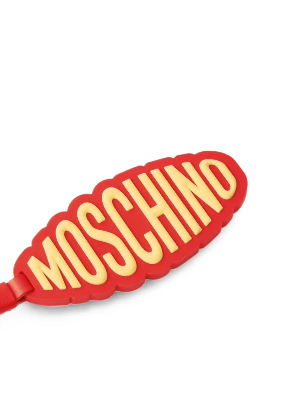 Moschino Rubberen sleutelhanger met logoprint Rood
