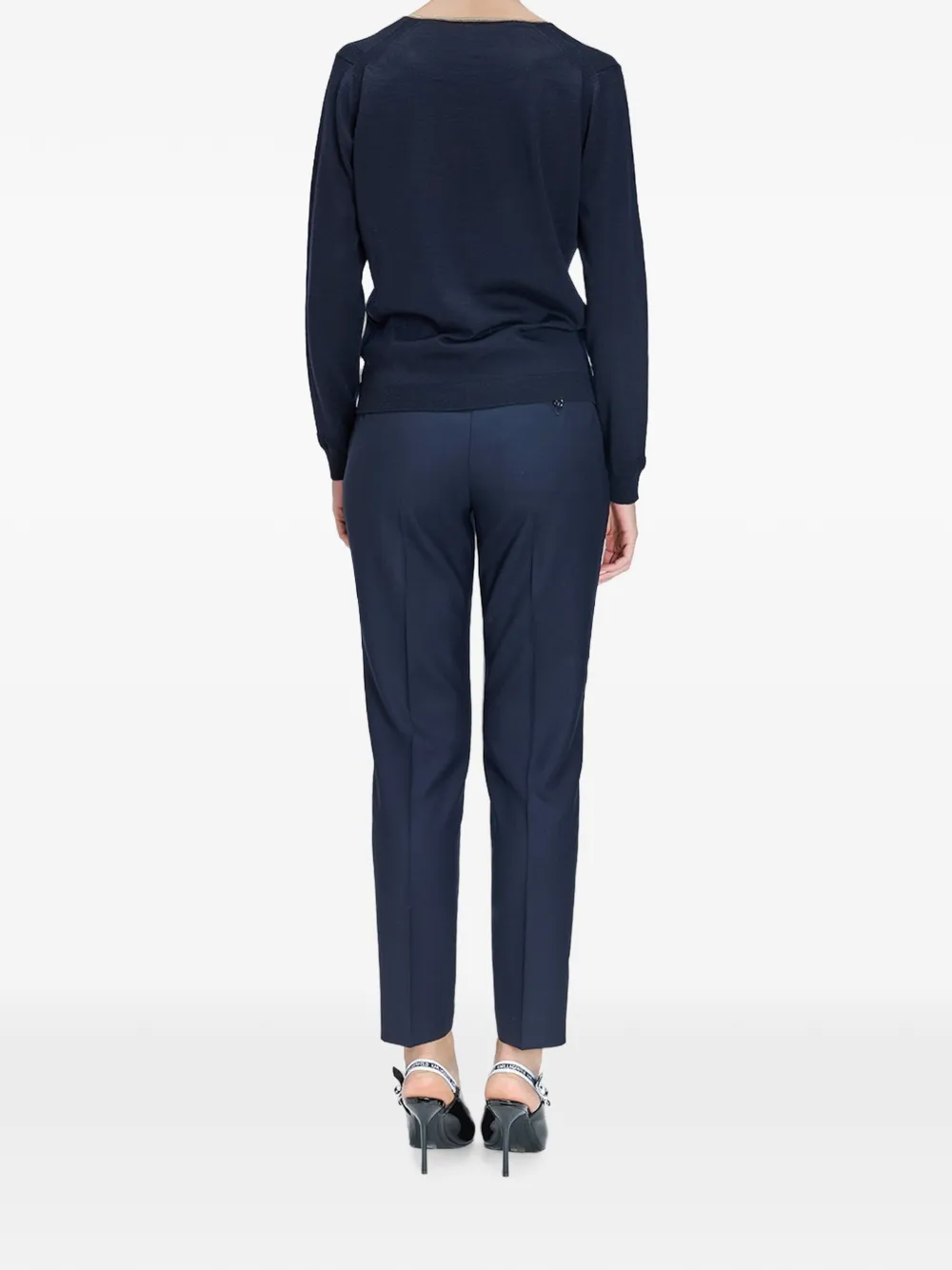 Paul Smith Signature Stripe V-neck Sweater in Blue, view 4