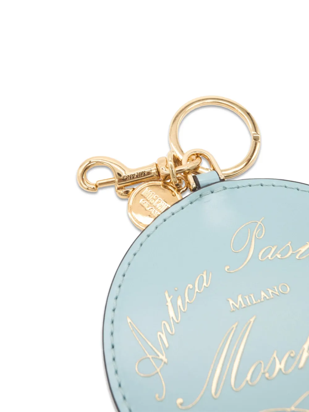 Moschino Antica Pasticeria leren sleutelhanger Blauw