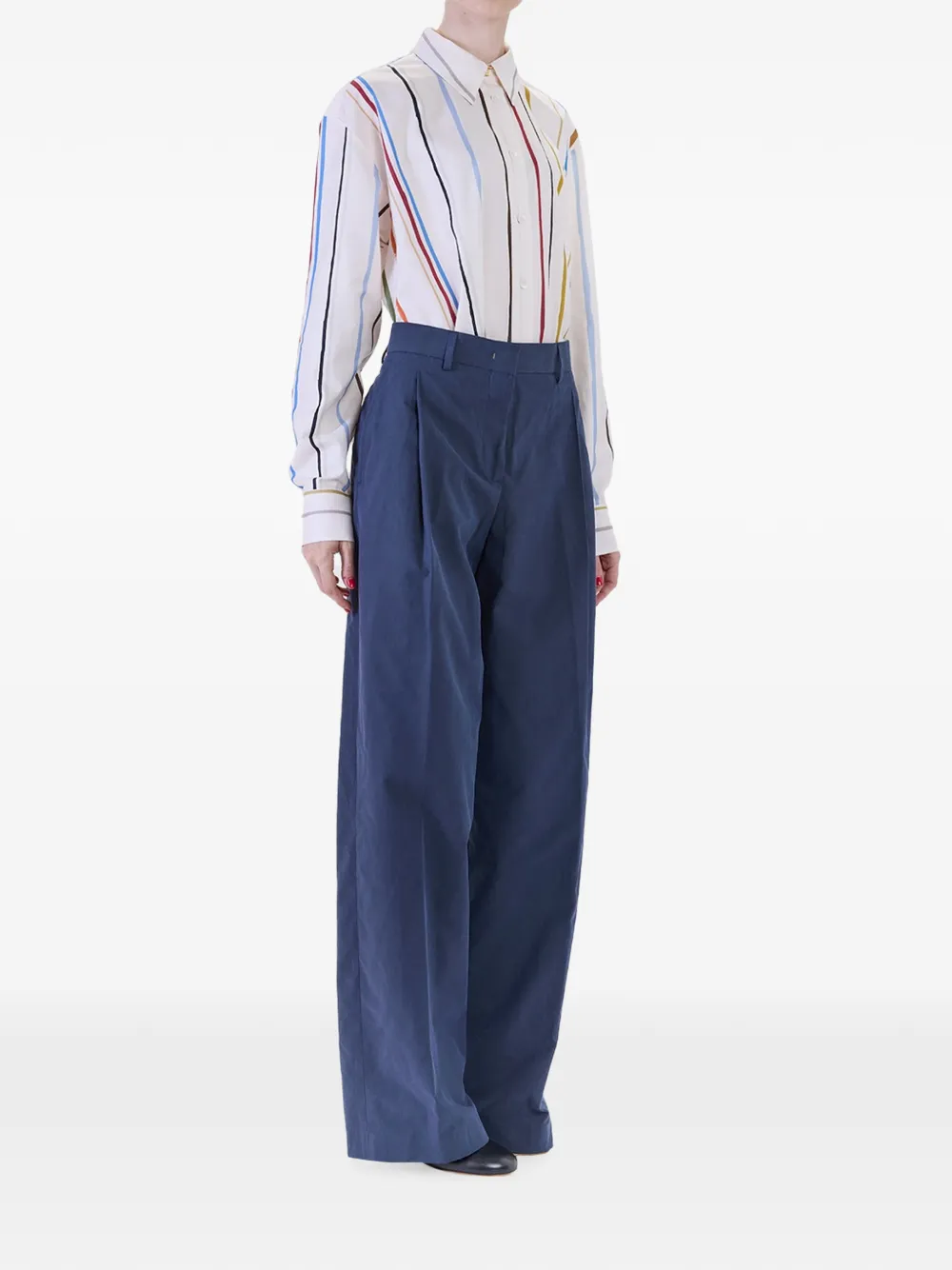 Paul Smith Plooibroek met wijde pijpen Blauw