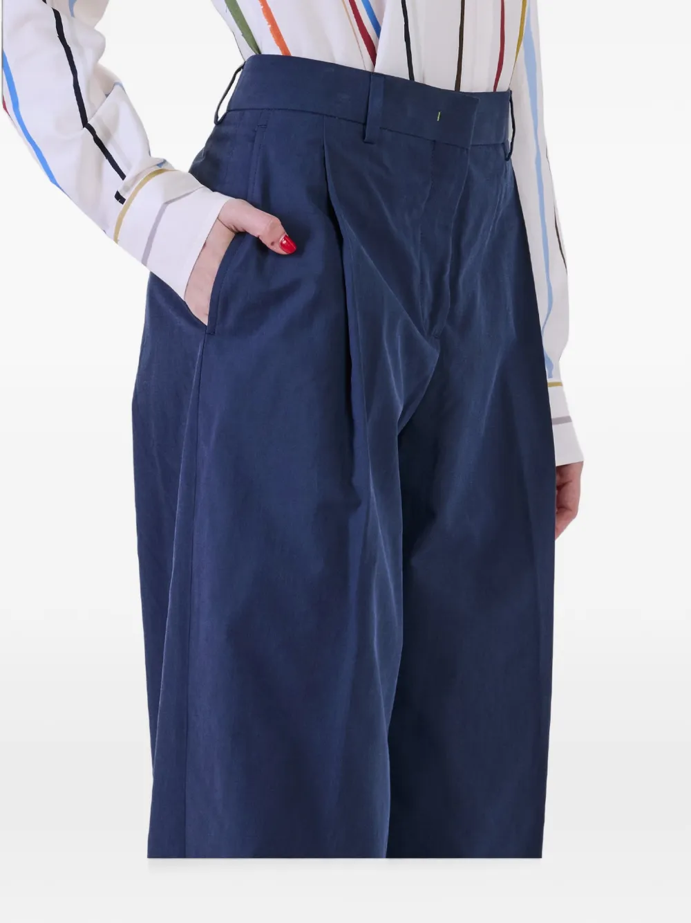Paul Smith Plooibroek met wijde pijpen Blauw
