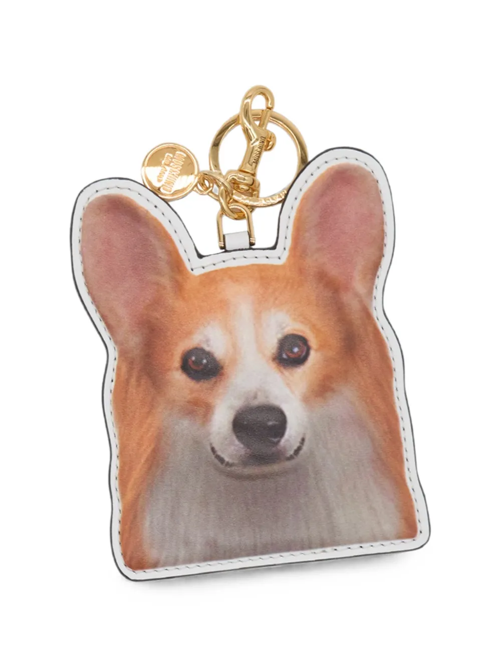 Moschino corgi-print calf leather keyring