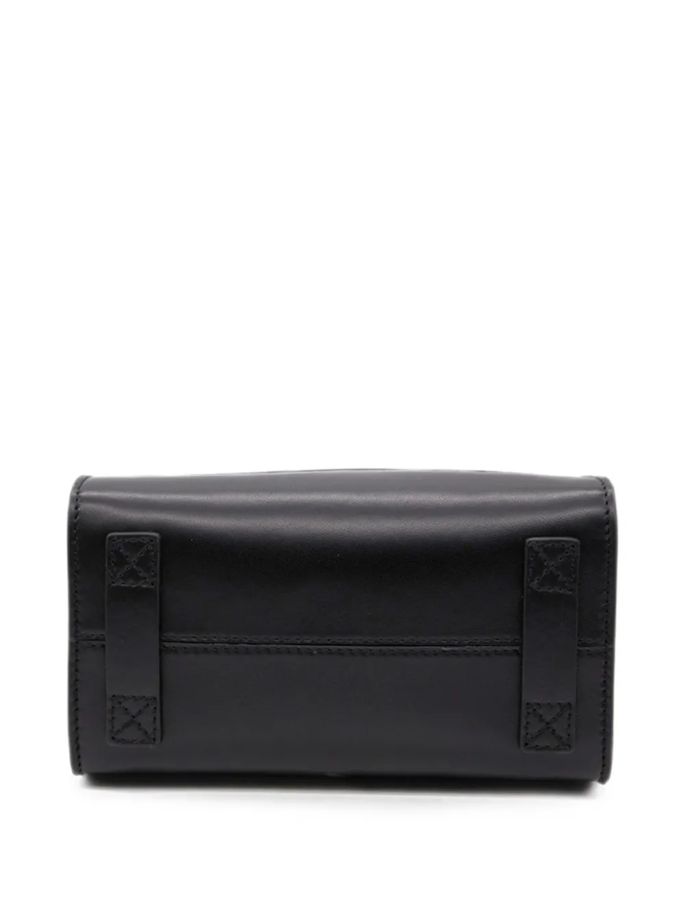 Moschino Tie Me kalfsleren mini-shopper met reliëf Zwart
